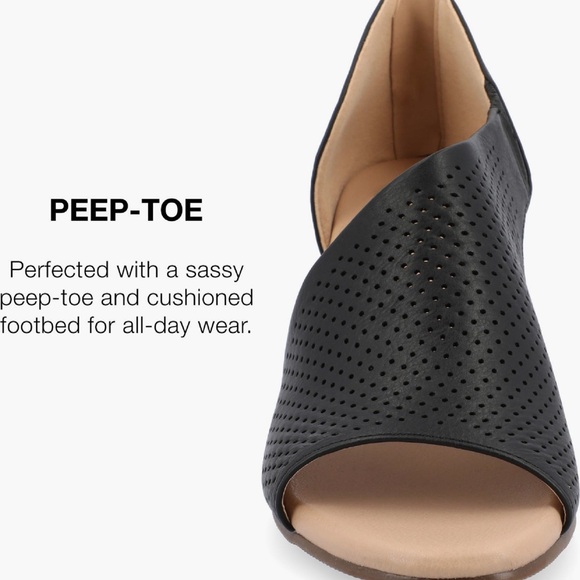 🀄️♣️ JOURNEE COLLECTION ARETHA WEDGE HEEL SANDALS IN FAUX LEATHER SIZE 7 1/2 - Picture 4 of 16